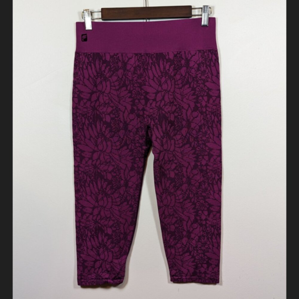 Fabletics Women's Sebastian Floral Seamless Cropped Leggings Pants Size M | GUC